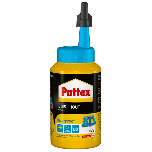 Pattex - Houtlijm D3 Waterproof 250ml | 12 stuks