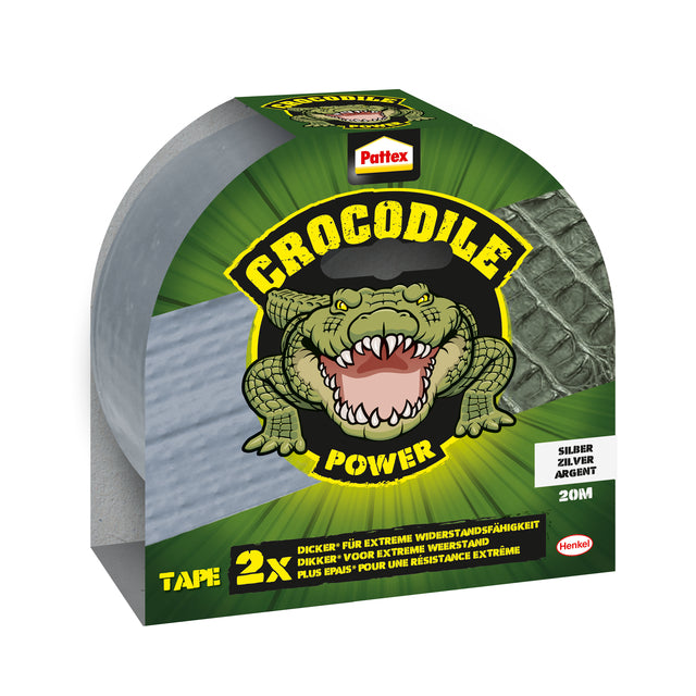 Pattex - Klebeband Pattex Crocodil 50 mmx20m Silber | Blase A 1 Roll