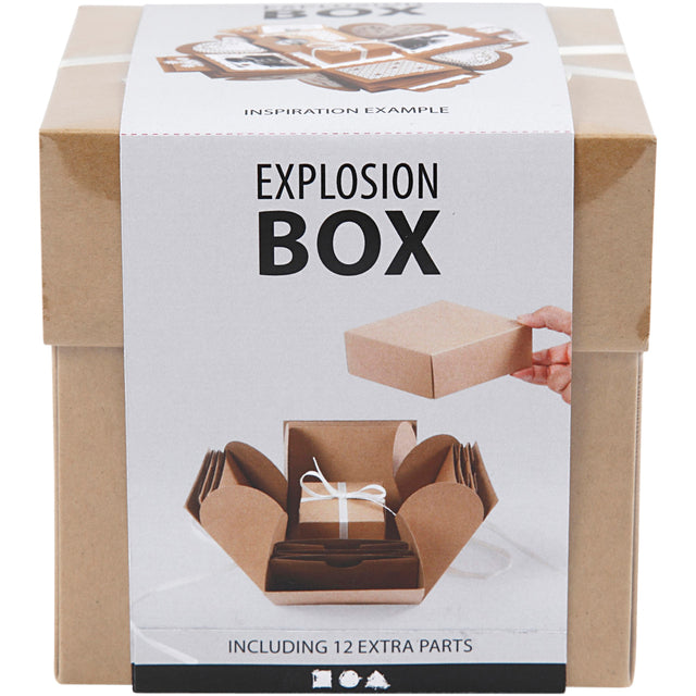 Kreotime - Explosion Box Creativ Company 12x12x12CM Naturel | Box ein 1 Stück