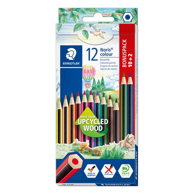 Staedtler - Farbiger Bleistift Noris 185 auf 10+2 kl | ValuePack ein 12 -Stück | 80 Stücke