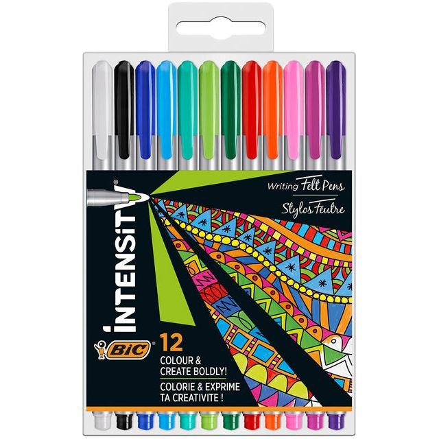 BIC - FINELINER BIC INTENSITY M Assorti | Emballez un 12 morceau