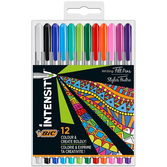 Bic - Fineliner Intensity mediano surtido pack de 12 piezas