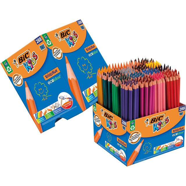 Bickids - Matite colorate Kids Evolution ecolutions scatola scuola da 288 pezzi