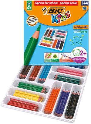 Bickids - Crayons de couleur Kids Evolution ecolutions cul scolaire boite de 144 pièces