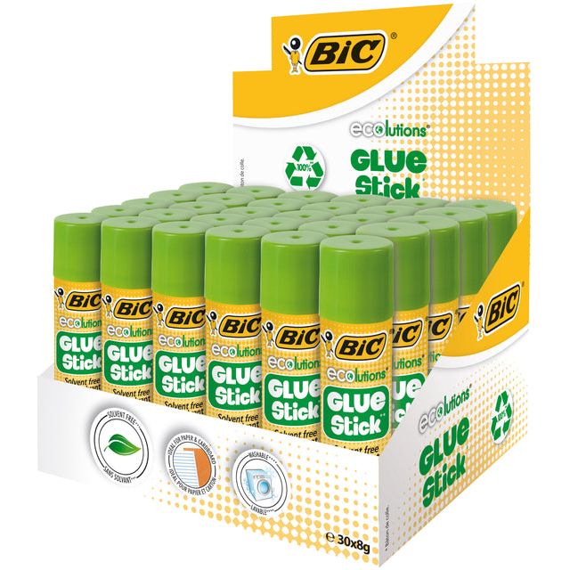 BIC Ecolutions - Klebemarker BIC Ecolutions 8gr | Box ein 30 -Stück | 16 Stücke