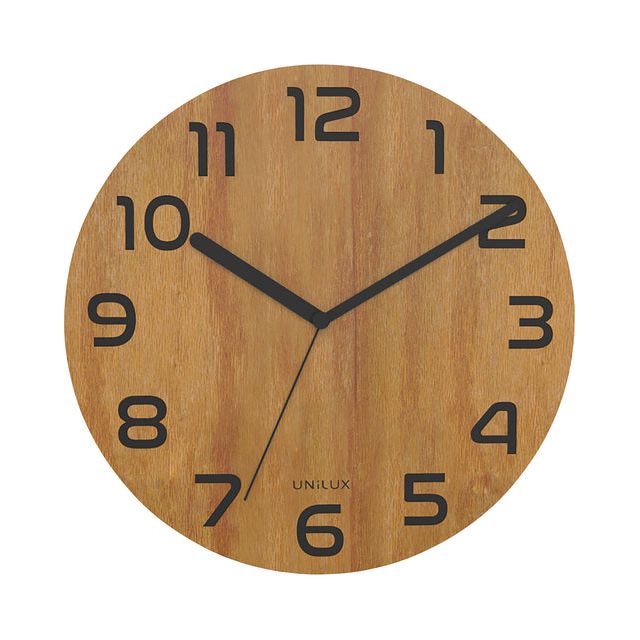 Unilux - Clock Wall Palma Bamboo Black | 1 pièce | 8 pièces