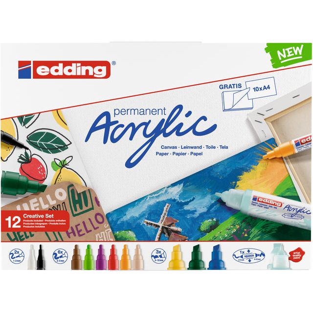 Edding - Marker acrylique Edding Terskit Groot Creative | 4 pièces