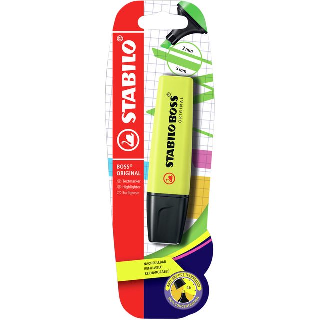 Stabilo -  Markeerstift boss 70/24 geel blister | 10 stuks