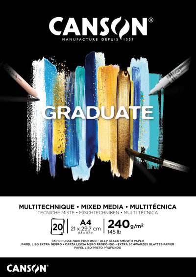Canson -  Mixed mediapapier  graduate 240gr a4 zwart