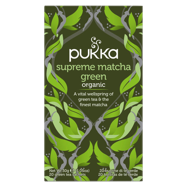 PUKKA - TEA SUPREME MATCHA TEA GREEN 20 Sacs | Prenez un sac de 20