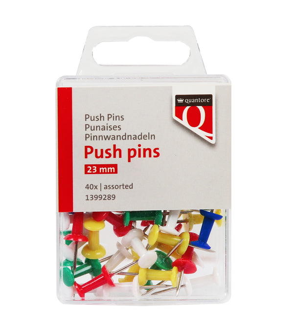 Quantore - Push pins 40 pieces assorted | 120 pieces