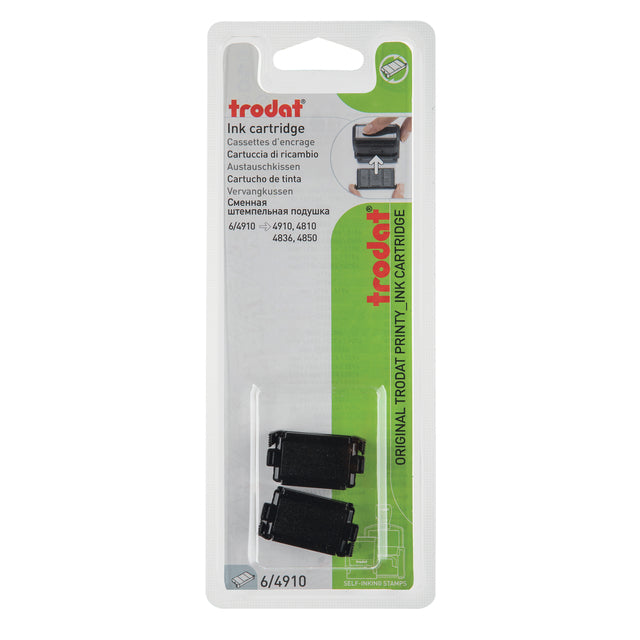 Trodat - tampon de coussin Printy 6/4910 2 pièces noires | Blister un 2 pièces