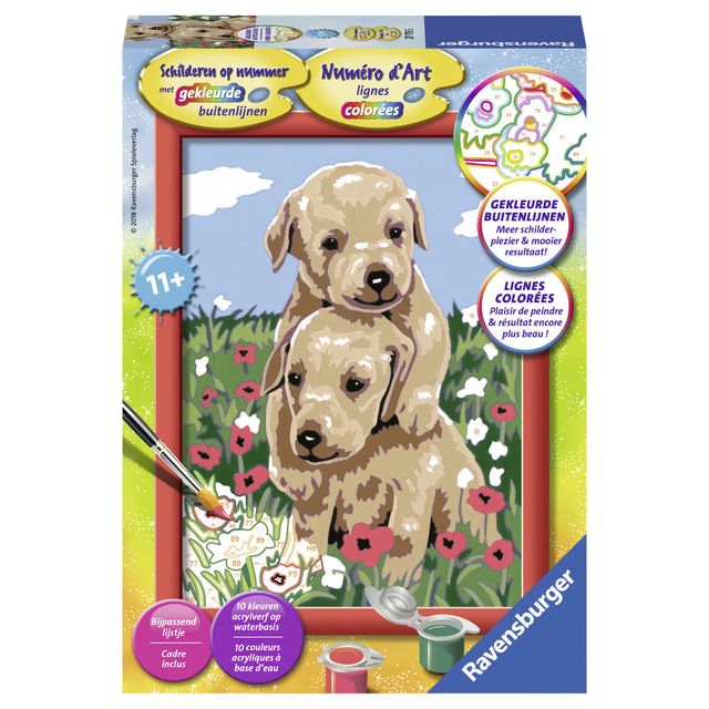 Ravensburger - Schilderen op nr knuffelende puppies