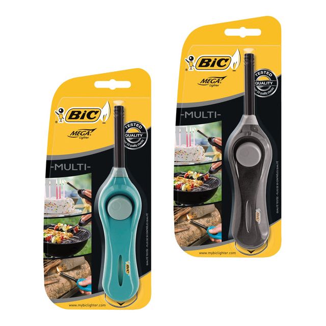 BIC - Light Bic Megalighter U140 Multi Assorti | Blister une pièce 1 | 10 morceaux