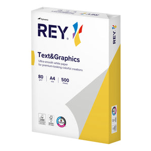 Rey -  Kopieerpapier text graphics a4 80gr wit | 5 stuks