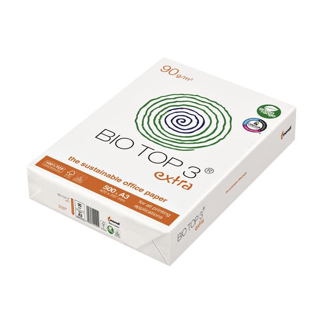 Biotop - Papierbiotop 3 A3 90gr Naturel | Pak ein 500 Blatt | 5 Stücke