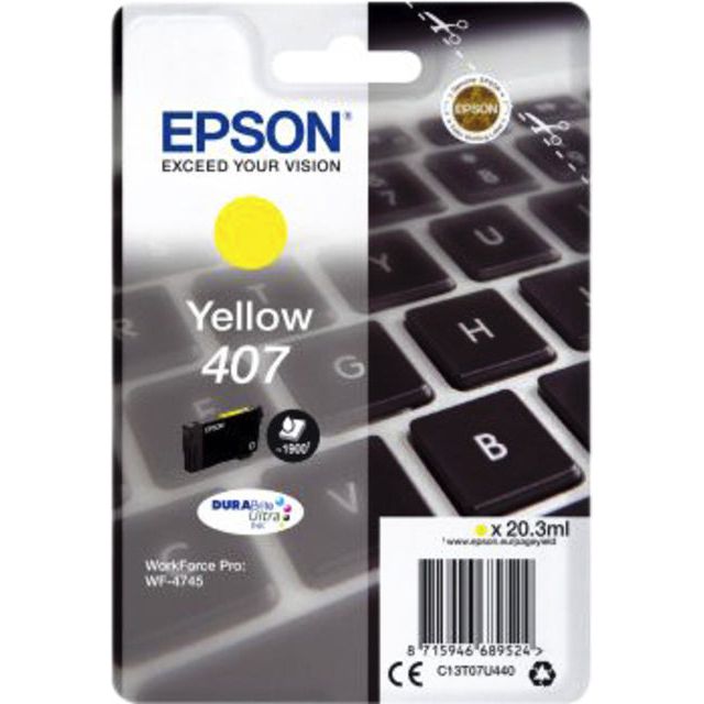 EPSON - Cartouche d'encre EPSON 407 T07U440 Jaune | 8 pièces