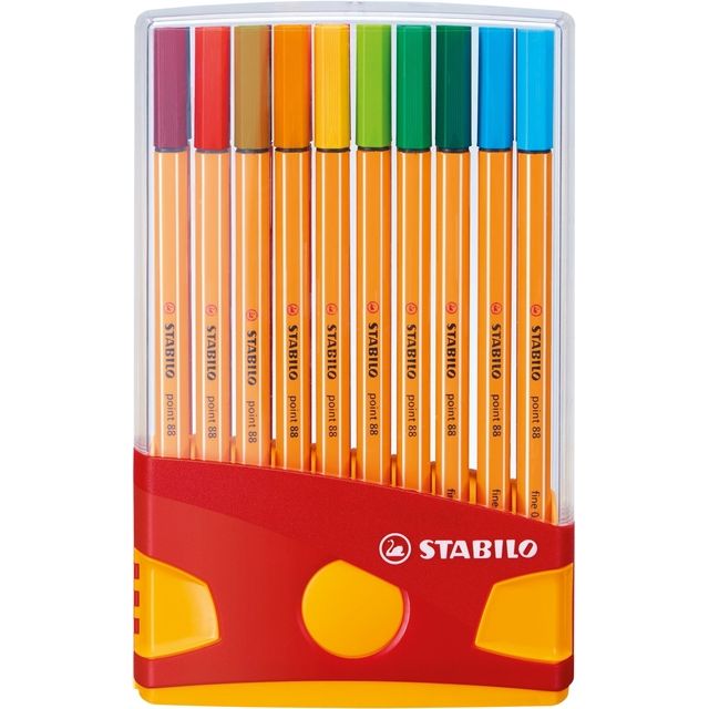 Stabilo - Fineliner point 88 ColorParade juego de rodillos amarillo/rojo F ass 20 piezas | 10 piezas
