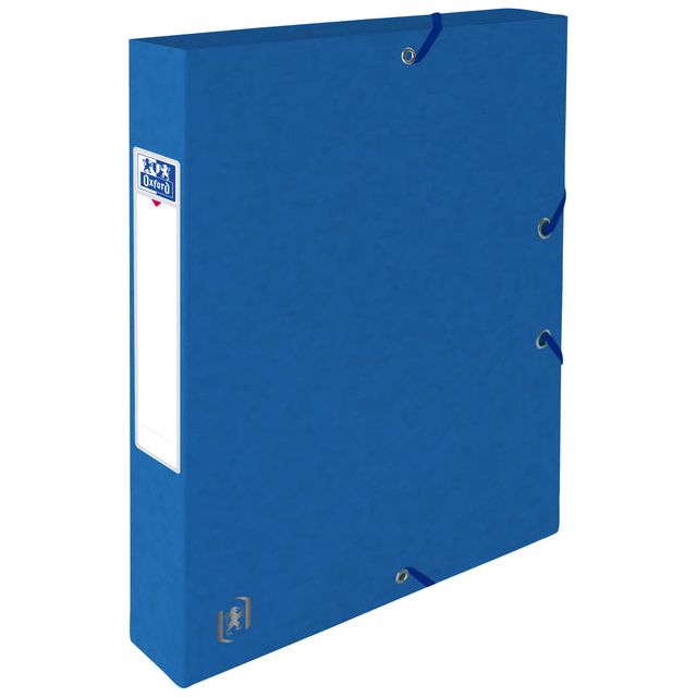 Oxford - elastobox Top File+ rug van 4 cm, blauw