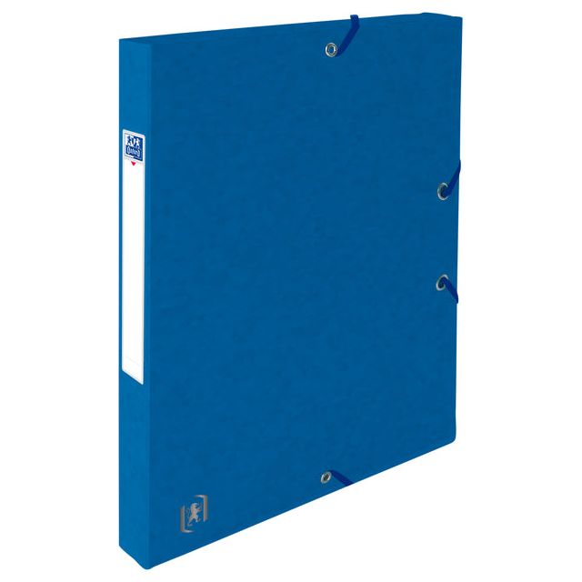 Oxford - elastobox Top File+ rug van 2,5 cm, blauw