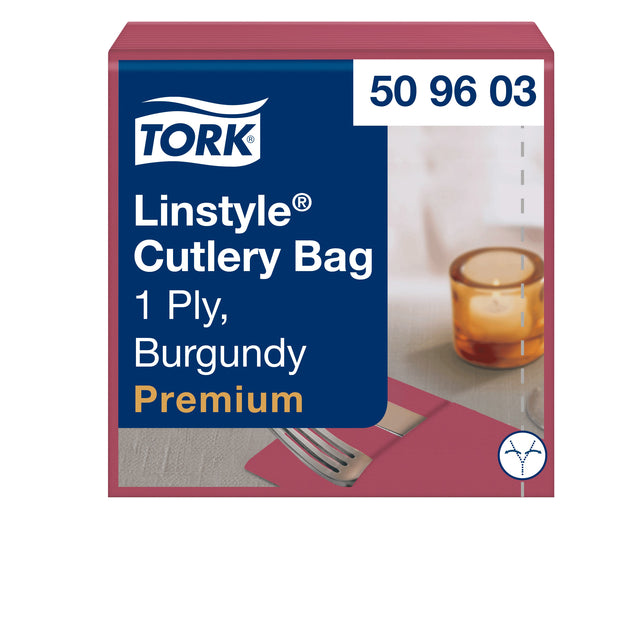 Tork - Pochette Linstyle 1 couche 390x390mm rouge bordeaux 509603 | 240 pièces