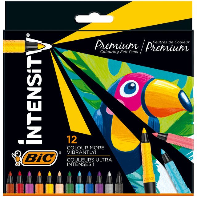 BIC - Color Pen Bic Intensity Premium Assorti | Endui un 12 pièces