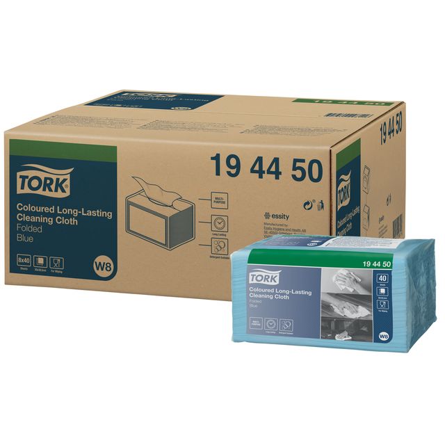 Tork -  Reinigingsdoek W8 1-laags 40 vel blauw 194450