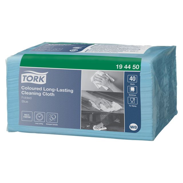 Tork - Nettoyage de tissu long -last W8 Blue 194450 | Emballez un 40 pièces | 8 pièces