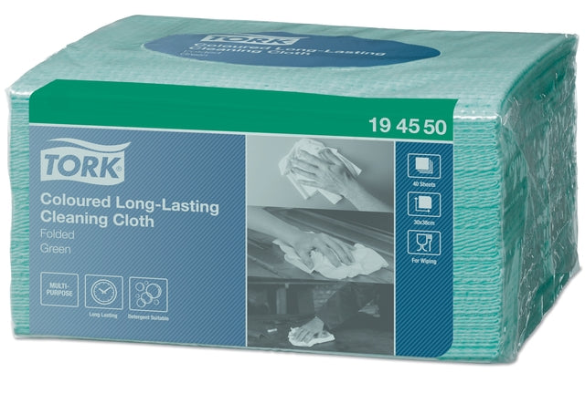 Tork - Cleaning cloth W8 1-layer 8x40 sheet green 194550 | 8 pieces