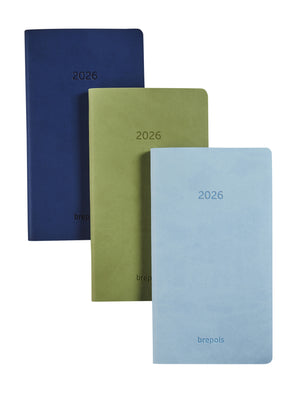 Brepols - Agenda 2026 Interplan Colora 7 days/2 pages green, light blue, dark blue