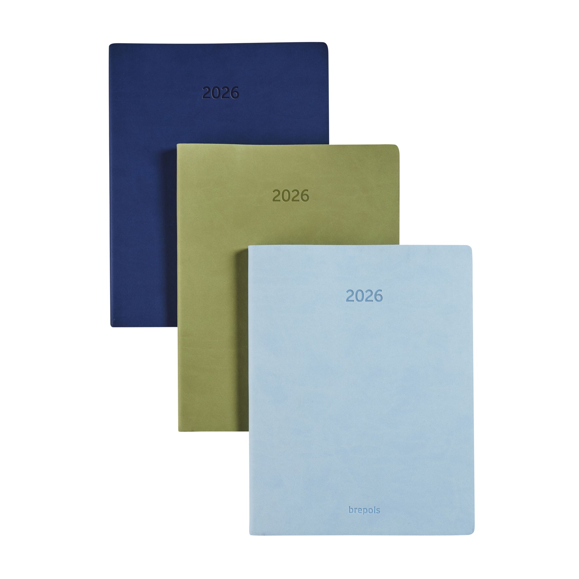 Brepols - Agenda 2026 Timing Colora 7 giorni/2 pagine verde, azzurro, blu scuro