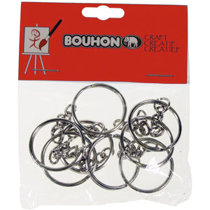 Bouhon -   sleutelring, 25 mm, blister van 8 stuks
