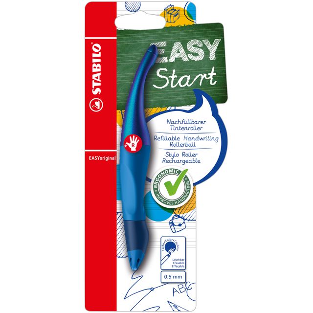 Stabilo -  Rollerpen Easyoriginal rechtshandig hologr ed M blauw blister