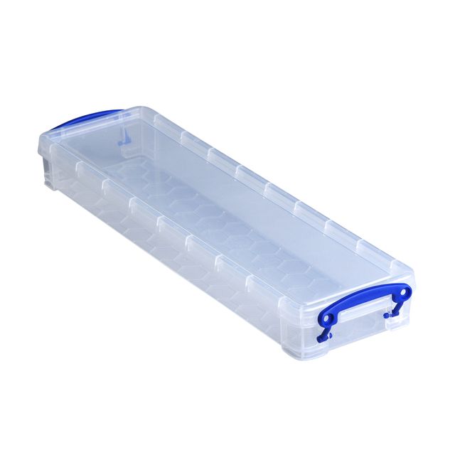 Really Useful Box - Caja de almacenamiento 0,8 litros 355x100x40mm blanco transparente