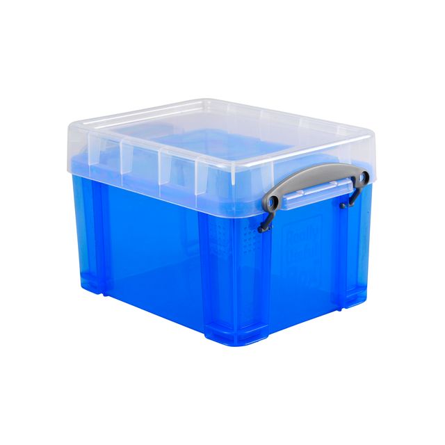 Really Useful Box - Boîte de rangement 3 litres 245x180x160mm bleu transparent