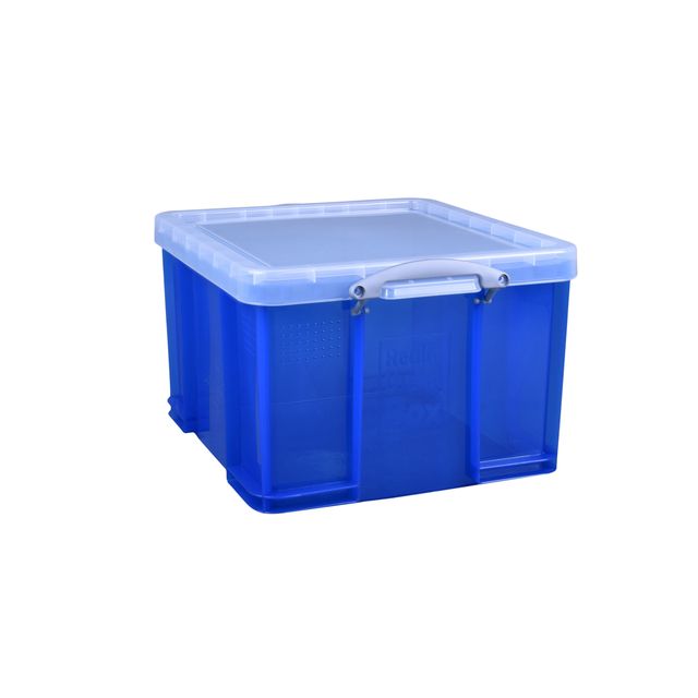 Veramente utile - Scatola portaoggetti 42 litri 520x440x310mm blu trasparente