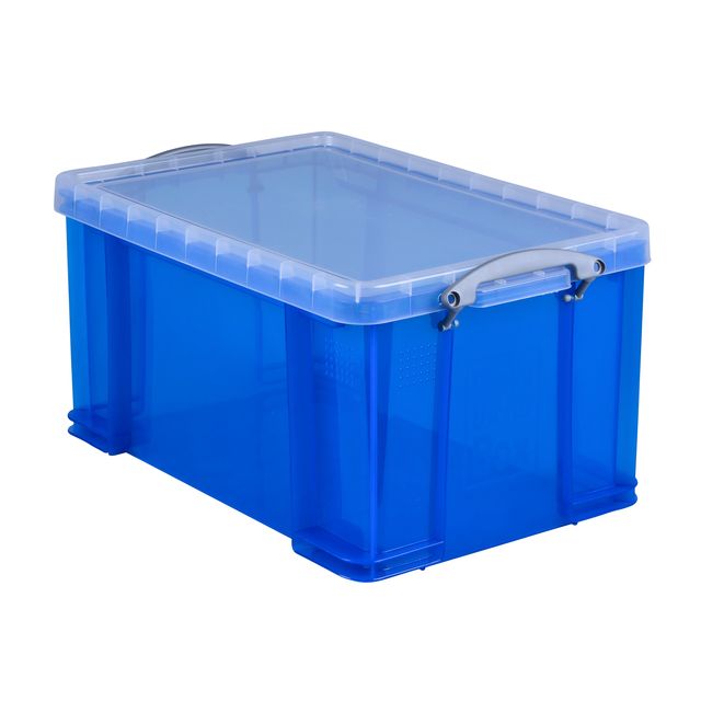 Really Useful - Boîte de rangement 48 litres 600x400x315mm transparent bleu