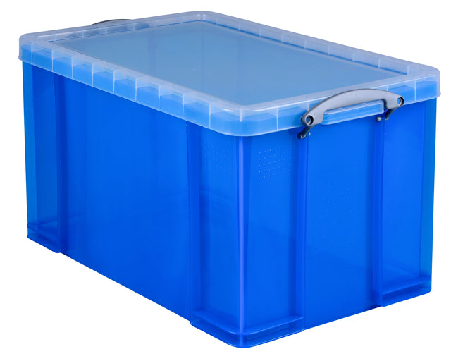 Realmente Útil - Caja de almacenamiento 84 litros 710x440x380mm azul transparente