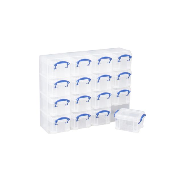 Really Useful Box - Caja de almacenamiento 16x 0,14 litros 280x224x65mm blanco transparente
