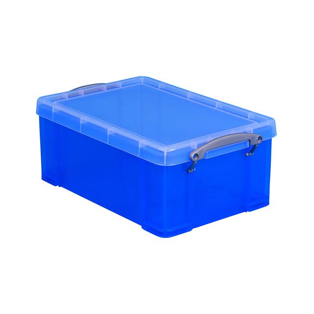 Really Useful Box - Box opbergdoos 9 liter, transparant blauw