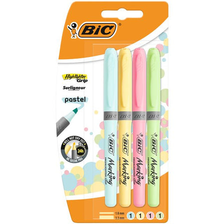 BIC -  Markeerstift  grip pastel assorti