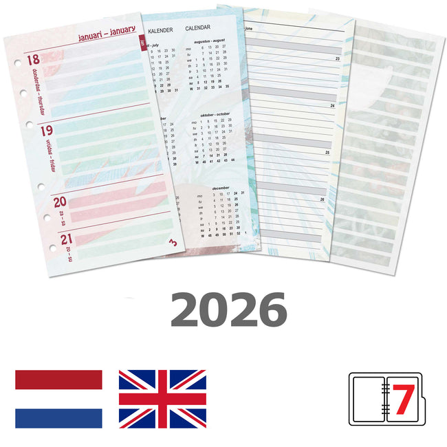 Kalpa - Compilazione agenda 2026 Fiori personali 7 giorni/2 pagine