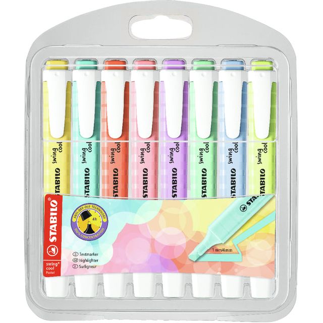 STABILO - swing cool pastel markeerstift, etui van 8 stuks