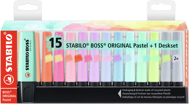 Stabilo - Marking Marker Boss 70/15 Set Pastel | Réglez une pièce de 15 ans | 5 pièces