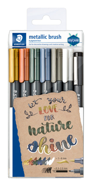 Staedtler -  Brushpen metallic etui à 7 kleuren | 10 stuks