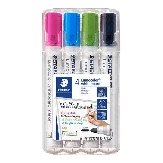 Staedtler - Viltstift Lumocolor 351 whiteboard set à 4 stuks assorti