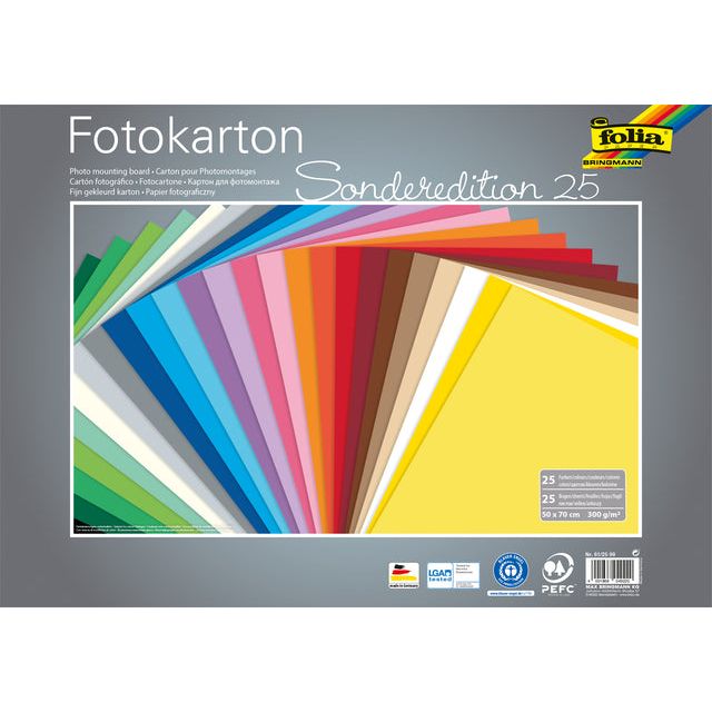 Folia Paper - Fotokarton Folia 2zijdig 50x70cm 300gr 25vel assorti