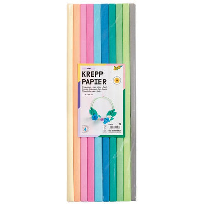 Folia Paper -  Crepepapier folia 50x200cm 10 rollen trendkleuren