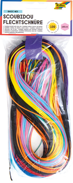 Folia Paper - Scoubidoo-Schnüre Folia 100cm 100 Stück farbig sortiert | 20 Stück