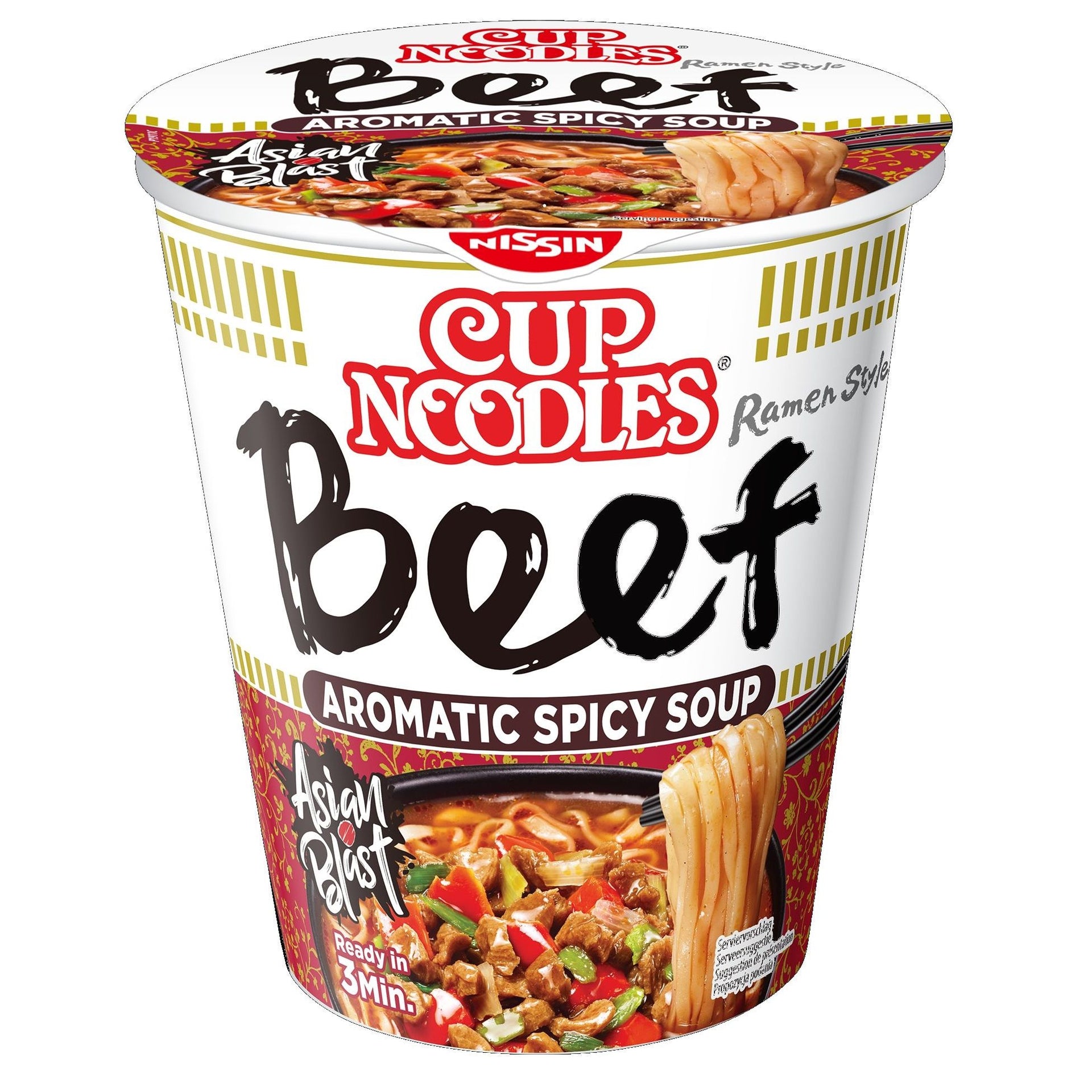 Nissin - Nudeln 5 Gewürze Rindfleischbecher | 8 Stück